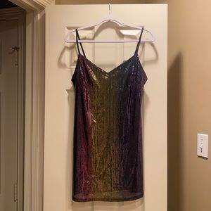 Black, multi-colored sequin dress, size XS
